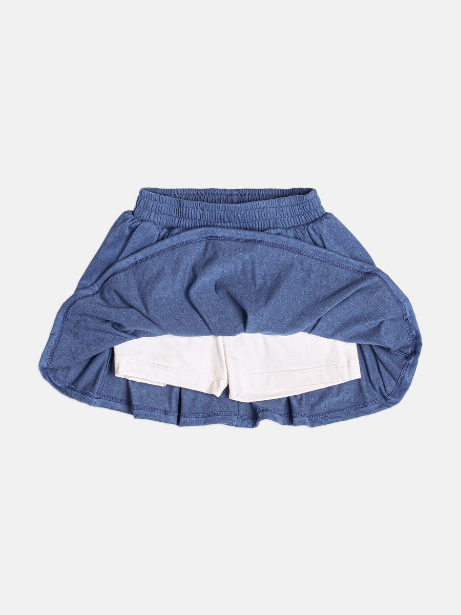 Conjunto Infantil Momi Inverno com Saia Azul e Blusa Manga Longa Love Country