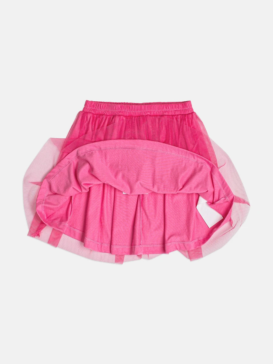 Conjunto Infantil Bimbi Inveno com Saia Rosa e Blusa Manga Curta Pooh e Leitão Disney