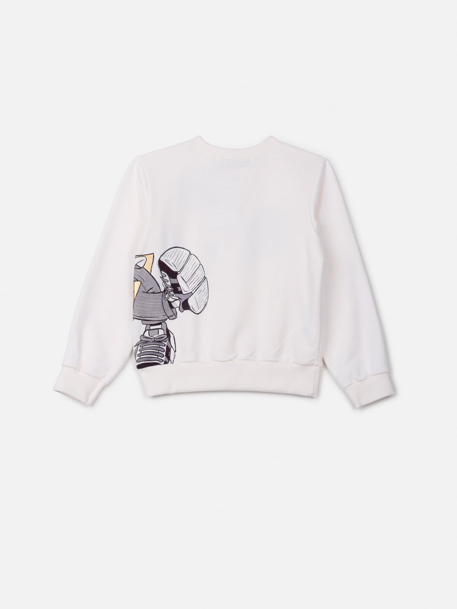 Casaco Infantil Animê Inverno Sem Flanela Branco Mickey Disney