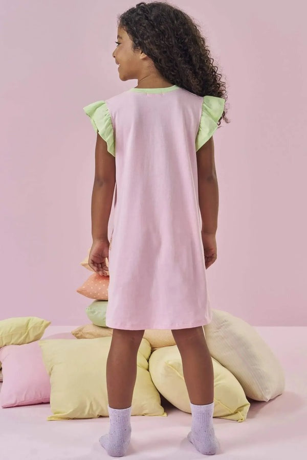 Camisola Infantil Kukiê Verão Rosa Amiguinhas Festa do Pijama