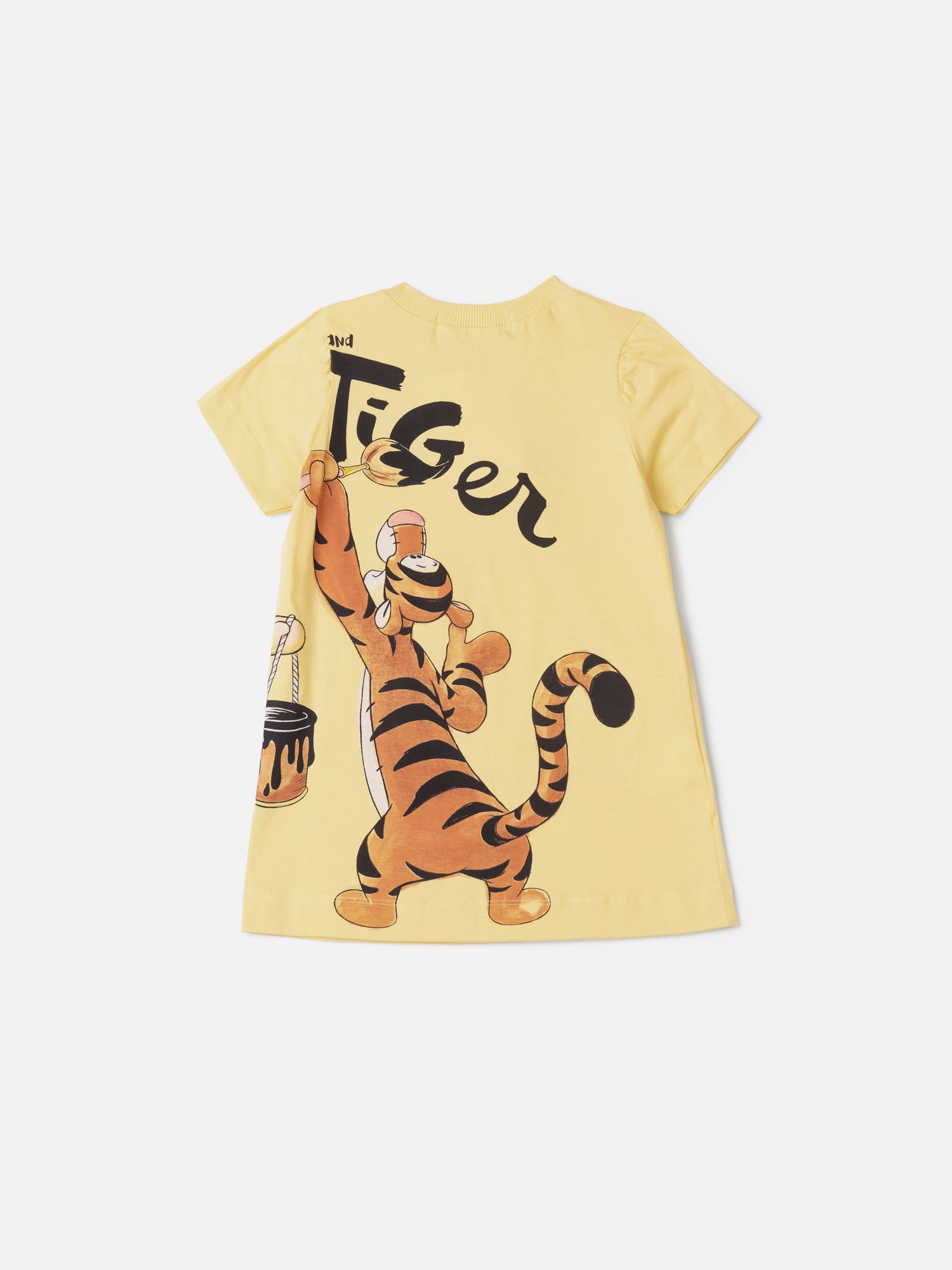 Vestido Infantil Animê Verão Amarelo Pooh e Leitão Disney