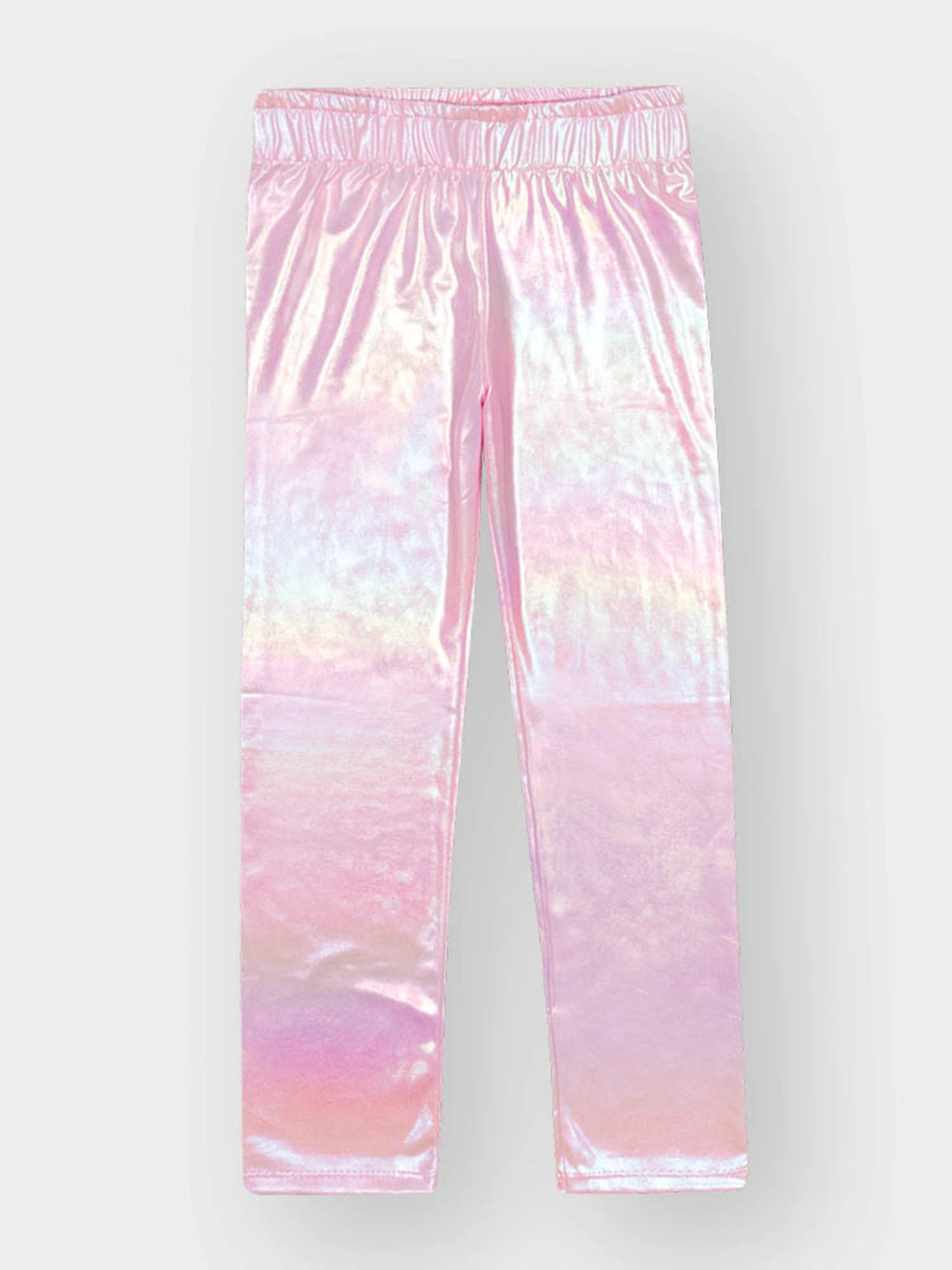 Conjunto Infantil Cinti Verão com Calça Rosa Holográfica e Blusa Branca Sereia