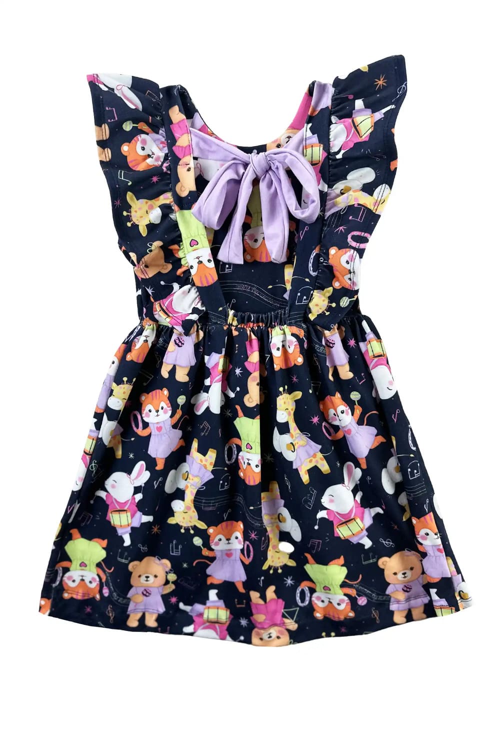 Vestido Infantil Kukie Alecrim Verão Azul Marinho Festa dos Animais
