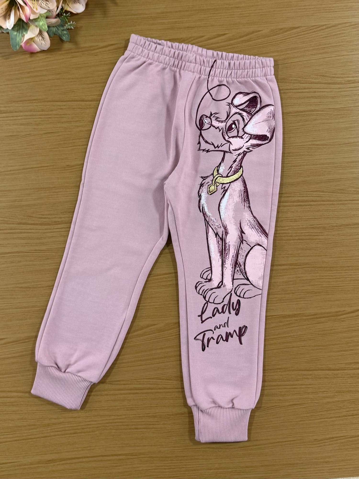 Conjunto Infantil Animê Inverno com Calça e Casaco Rosa Dama Disney