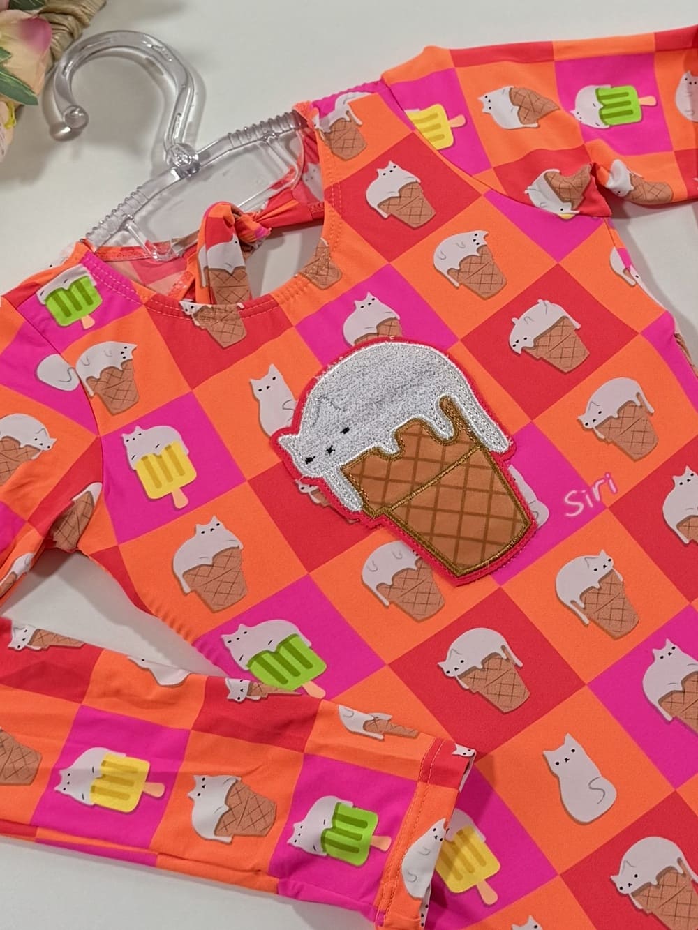 Maiô Infantil Siri Kids Manga Longa Fernanda Ice Cat 39053