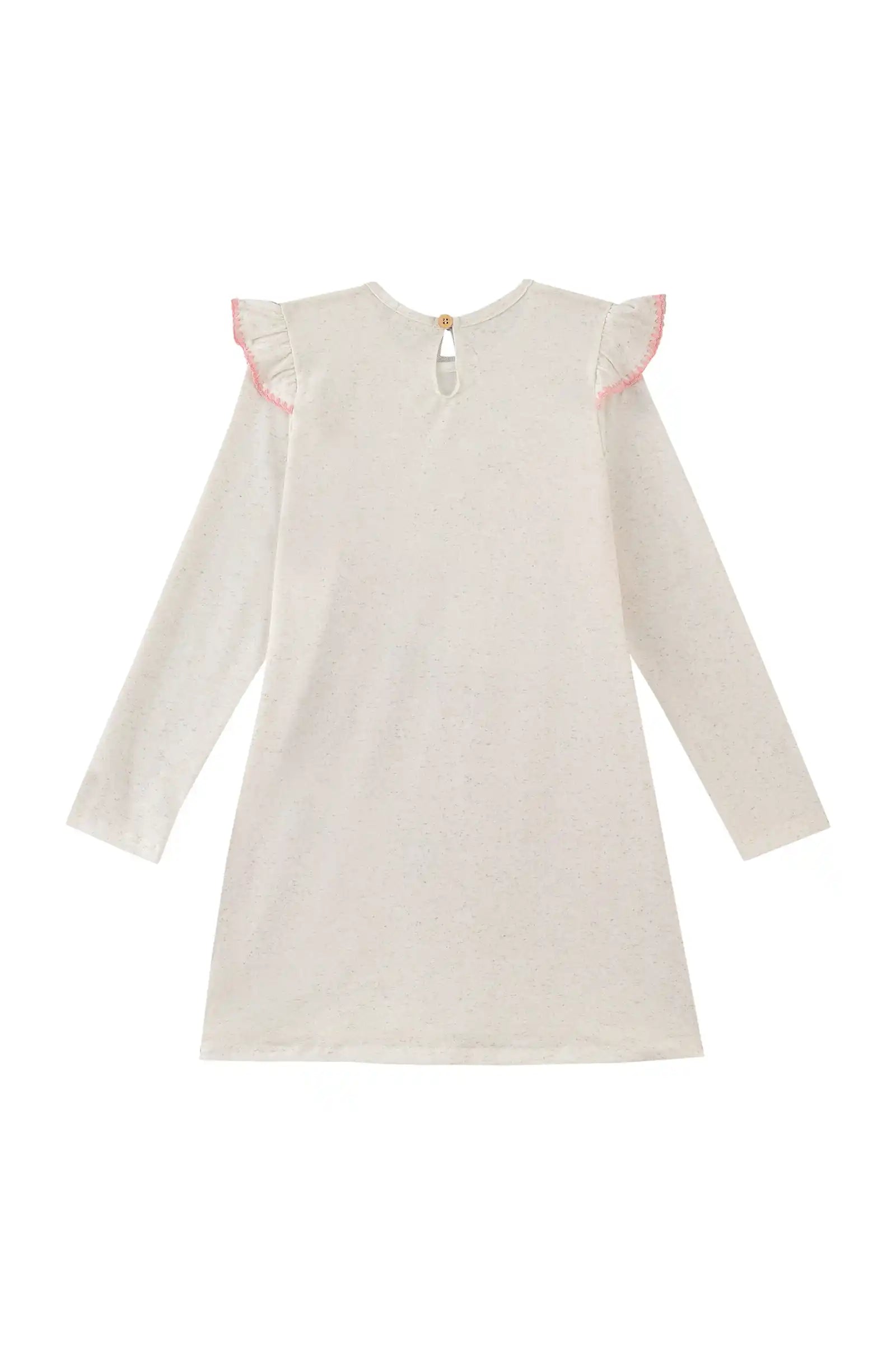 Vestido Infantil Kukiê Inverno Off White Menina Passeio