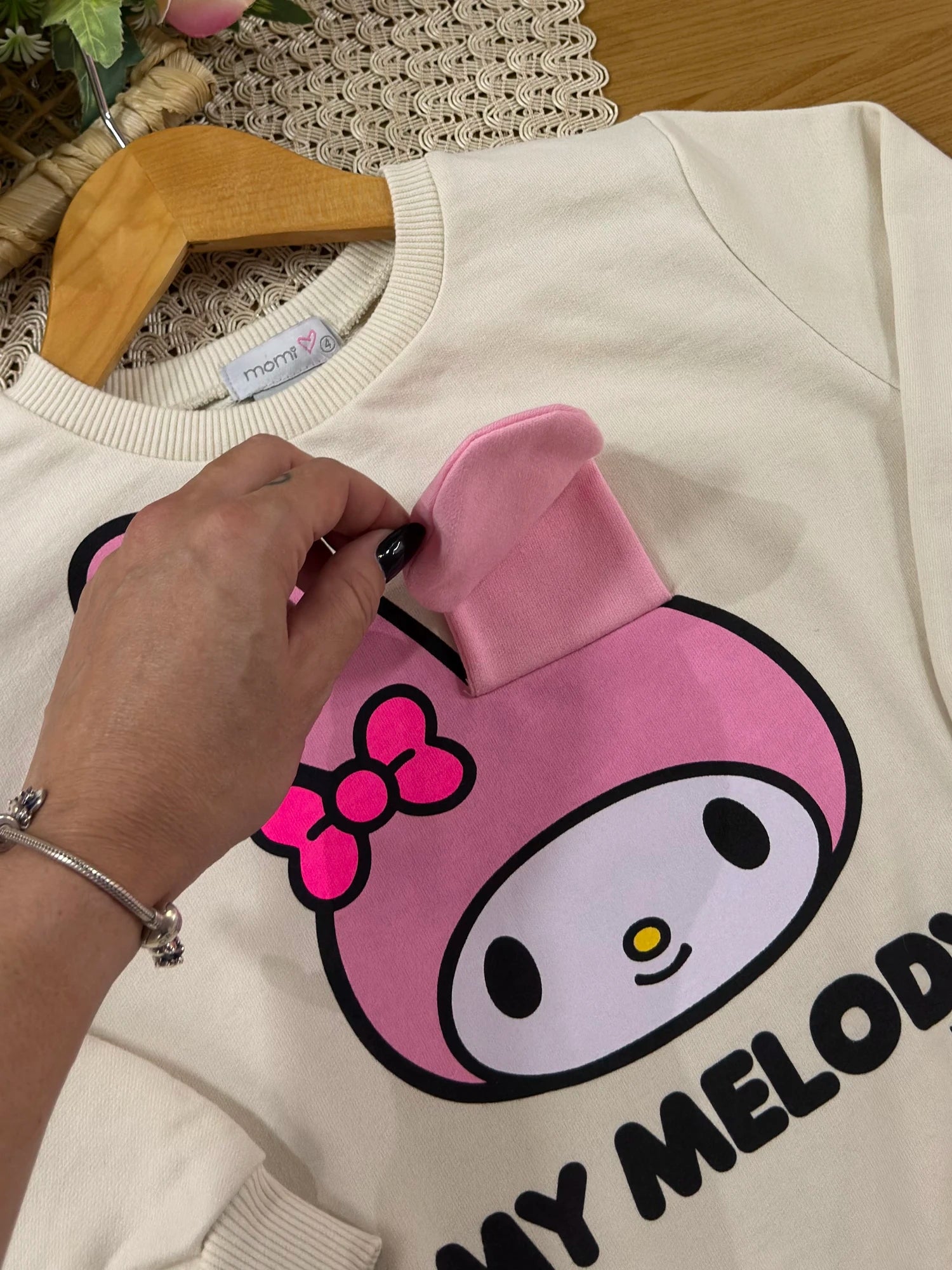 Moletom Infantil Momi Inverno sem Flanela Bege My Melody