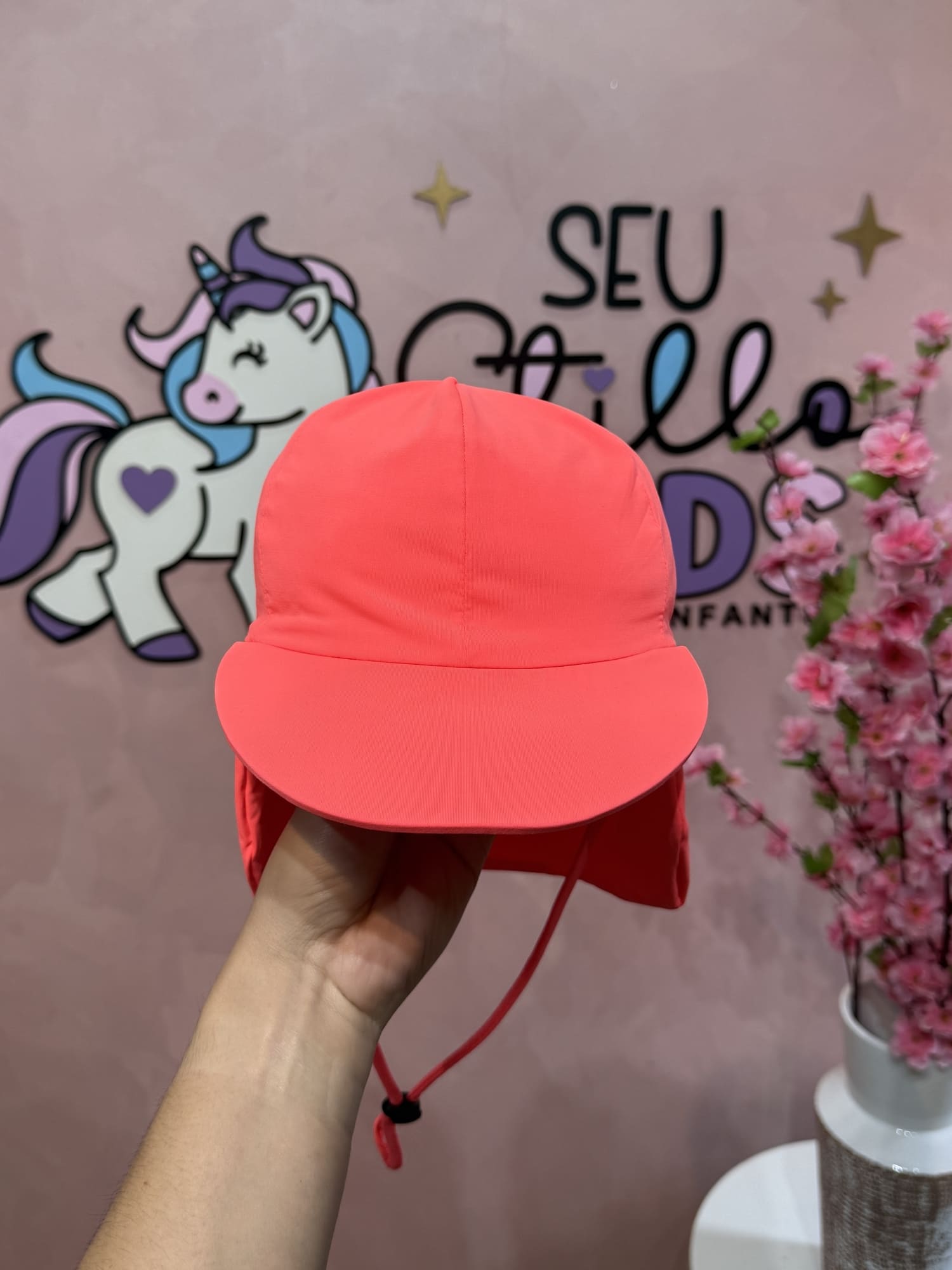 Chapéu Proteção UV infantil Siri Kids Laranja Neon