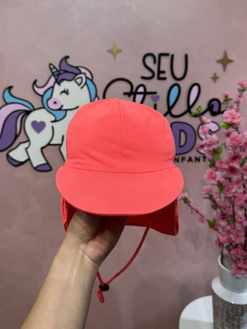 Chapéu Proteção UV infantil Siri Kids Laranja Neon