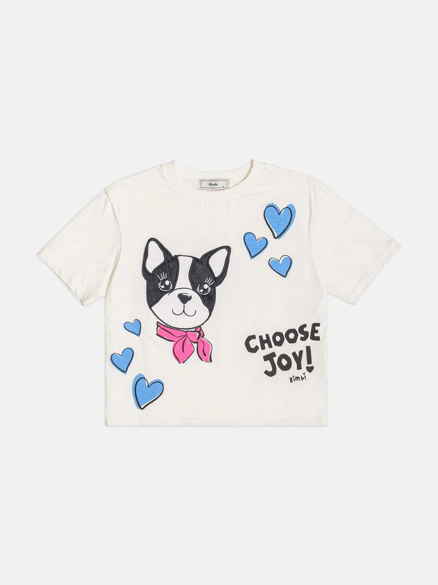Blusa Infantil Menina Bimbi Branca Cachorrinha