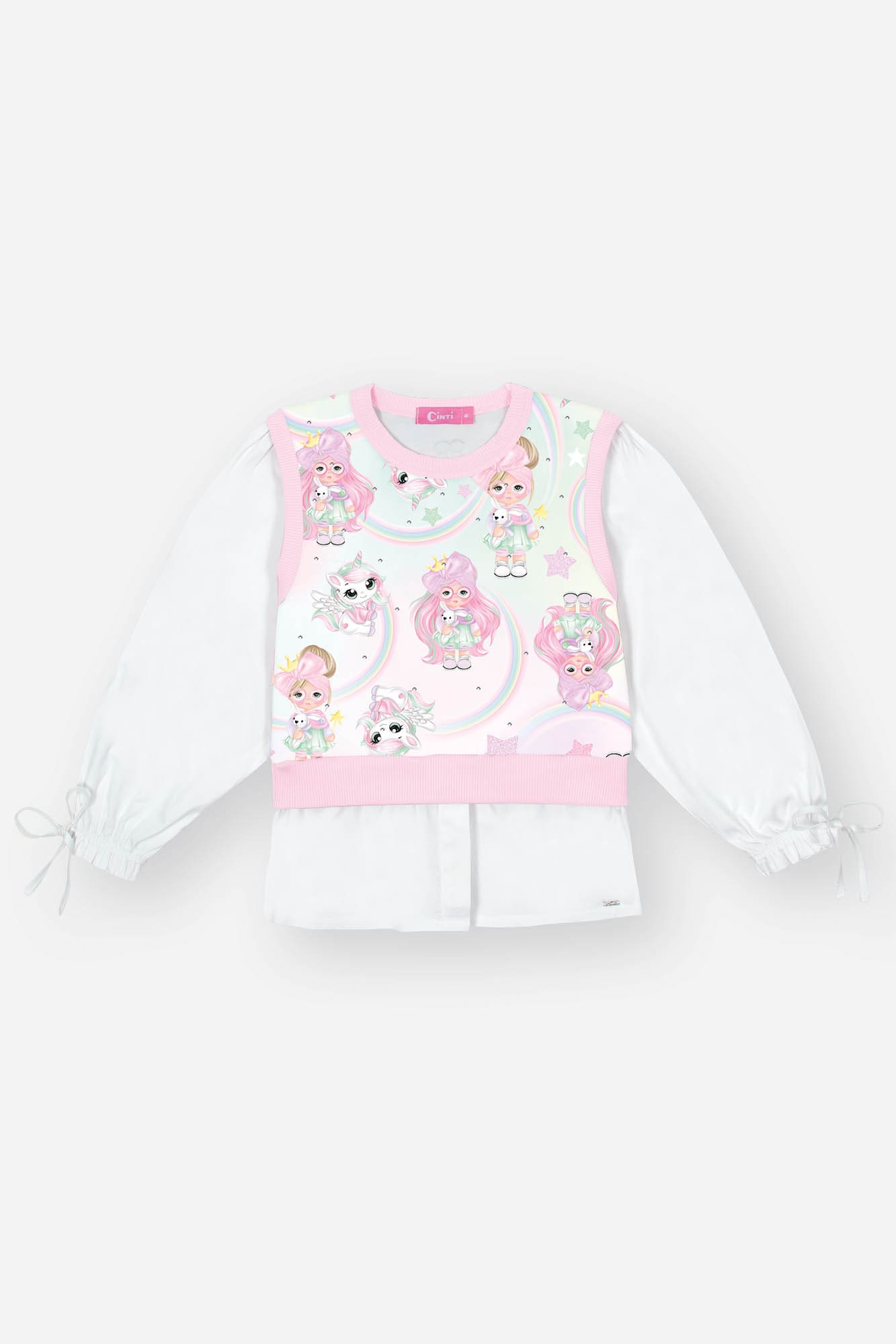Conjunto Infantil Cinti Inverno Calça Rosa e Camisa Unicórnio