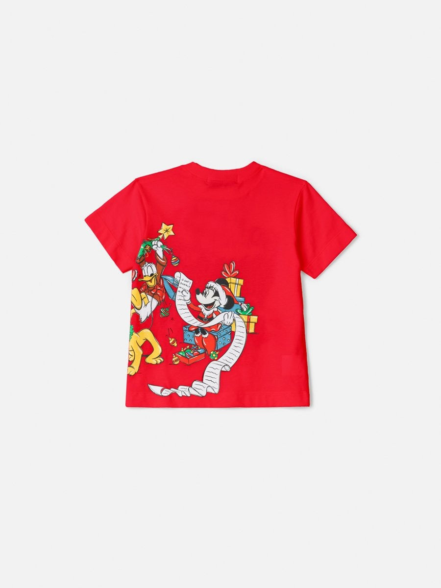 Blusa Infantil Animê Verão Vermelho Mickey e Amigos Natal Disney