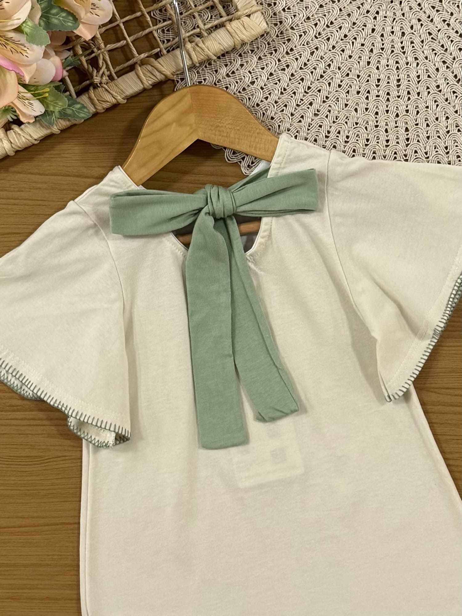 Vestido Infantil Kukiê Verão Bege Pandinha Vermelho