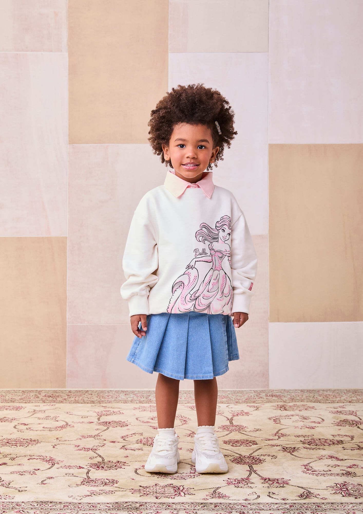 Casaco Infantil Animê Inverno Sem Flanela Branco Princesas com Strass Disney