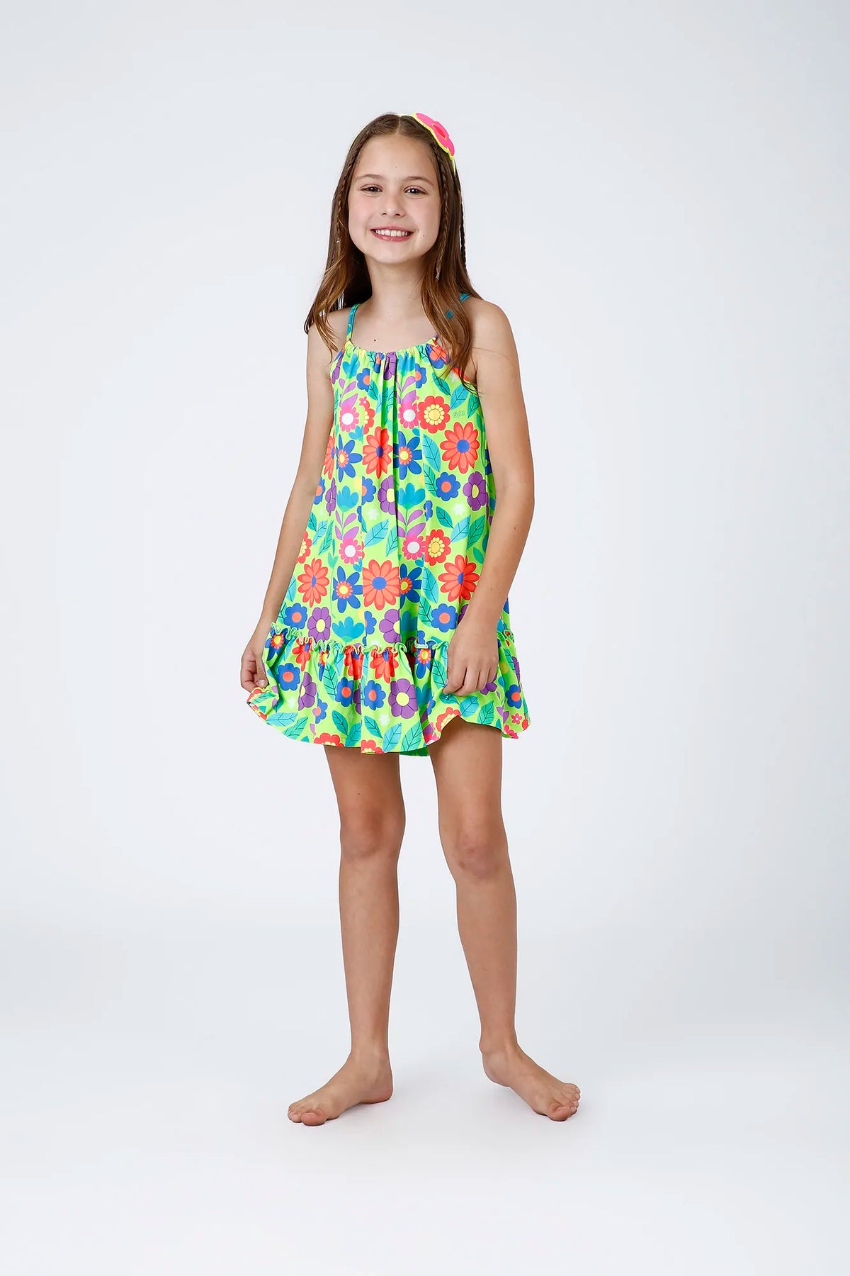 Vestido Infantil Siri Kids Sofia Jardim Verde 43013