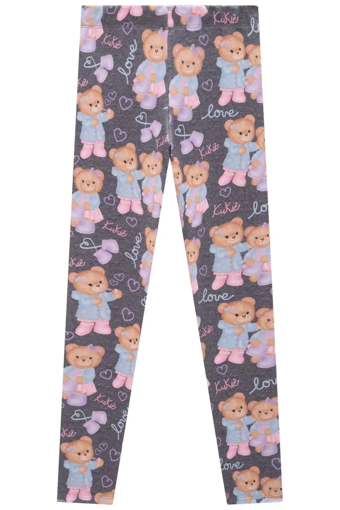 Calça Legging Infantil Kukie Inverno Cinza Ursinha