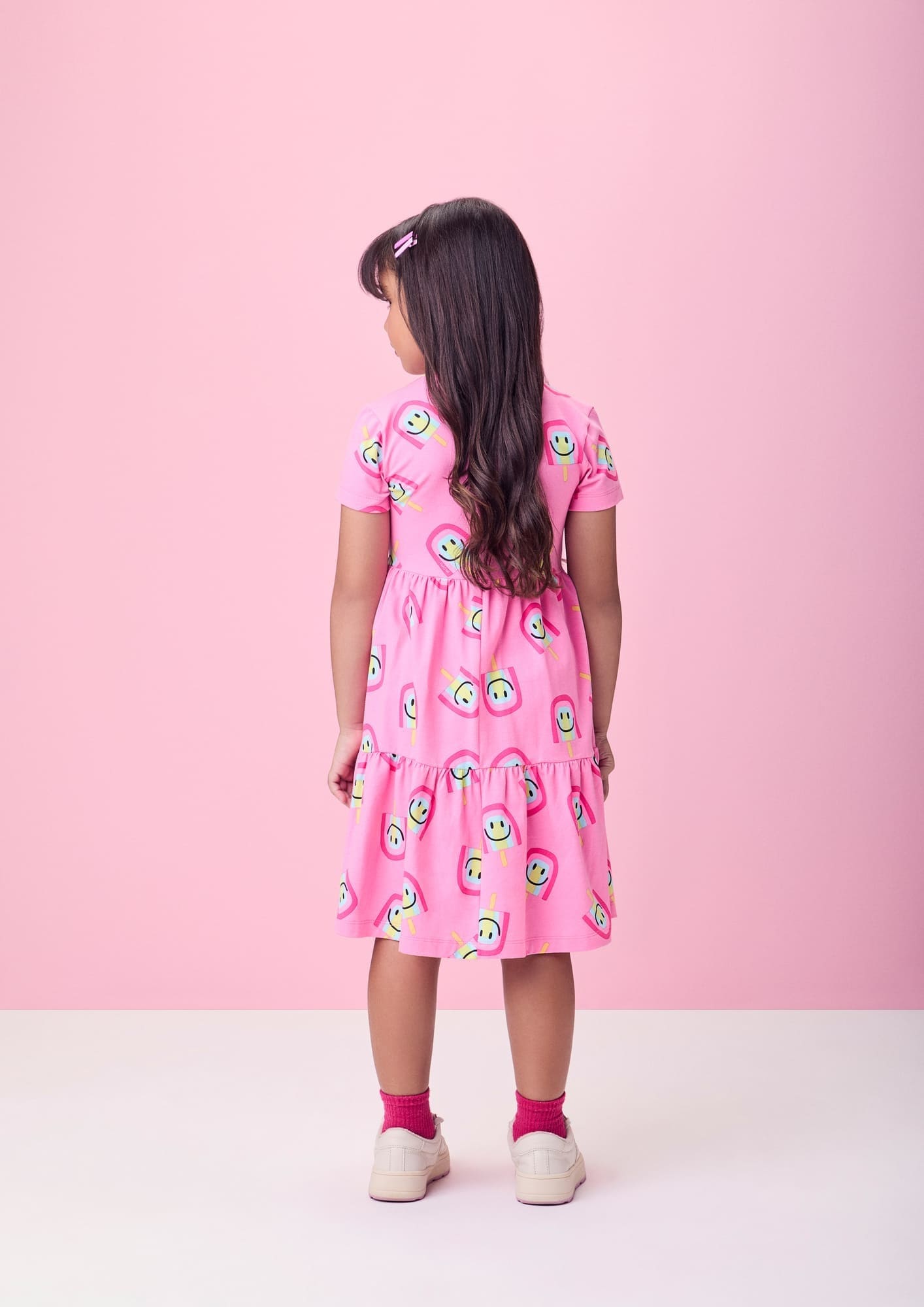 Vestido Infantil Momi Verão Rosa Sorvetinho