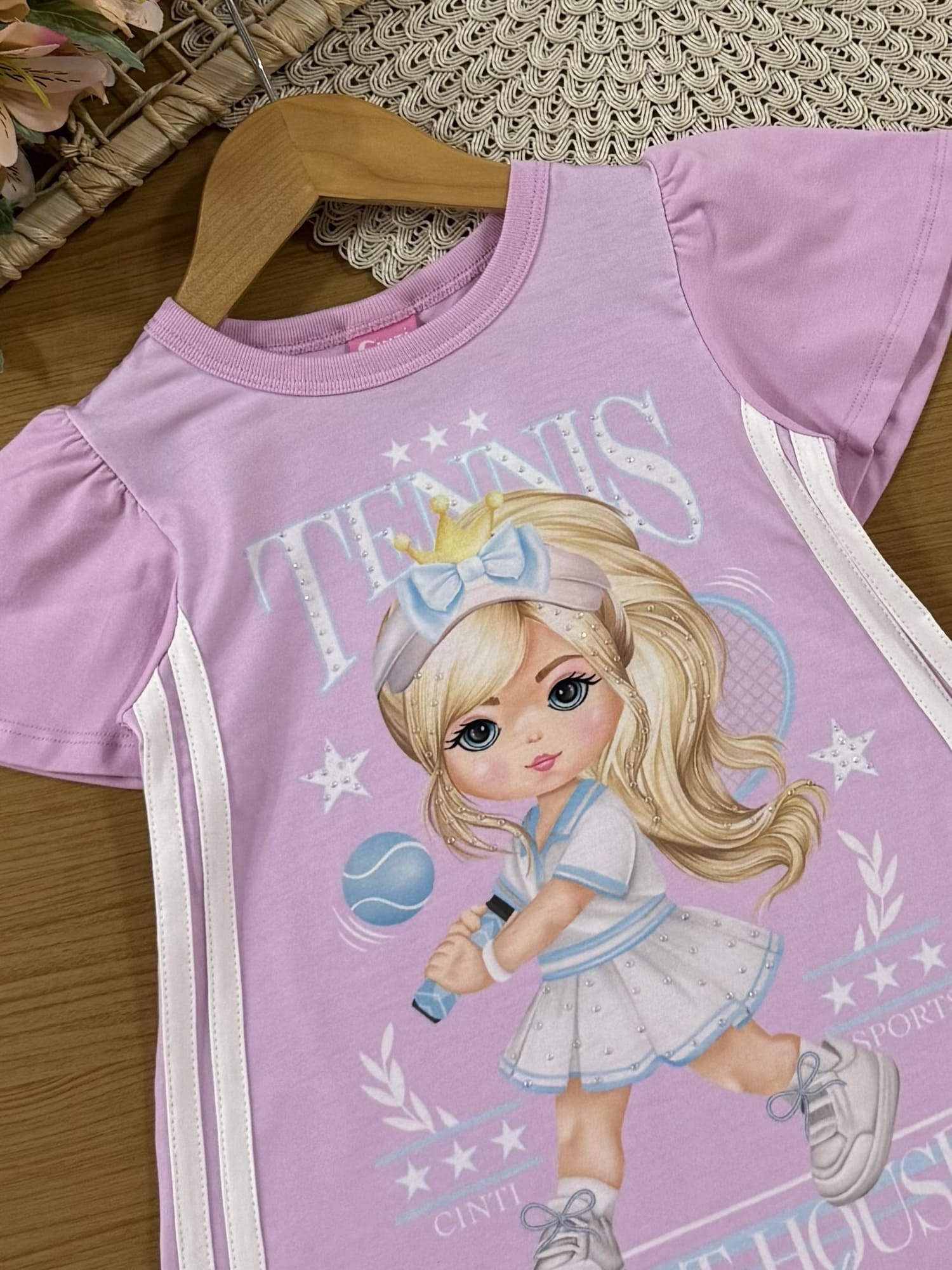 Vestido Infantil Cinti Verão Lilás Tennis Sport House
