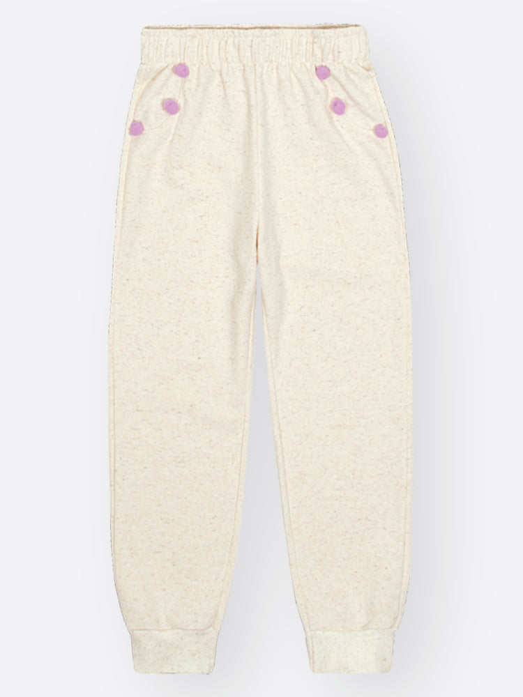 Conjunto Infantil Cinti Inverno com Calça e Moletom sem Flanela Off White Bichinhos com Strass