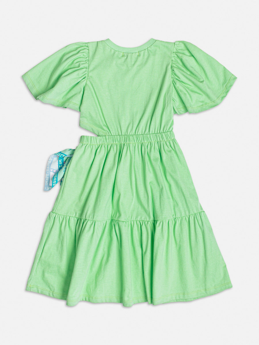 Vestido Infantil Momi Verão Verde Borboleta