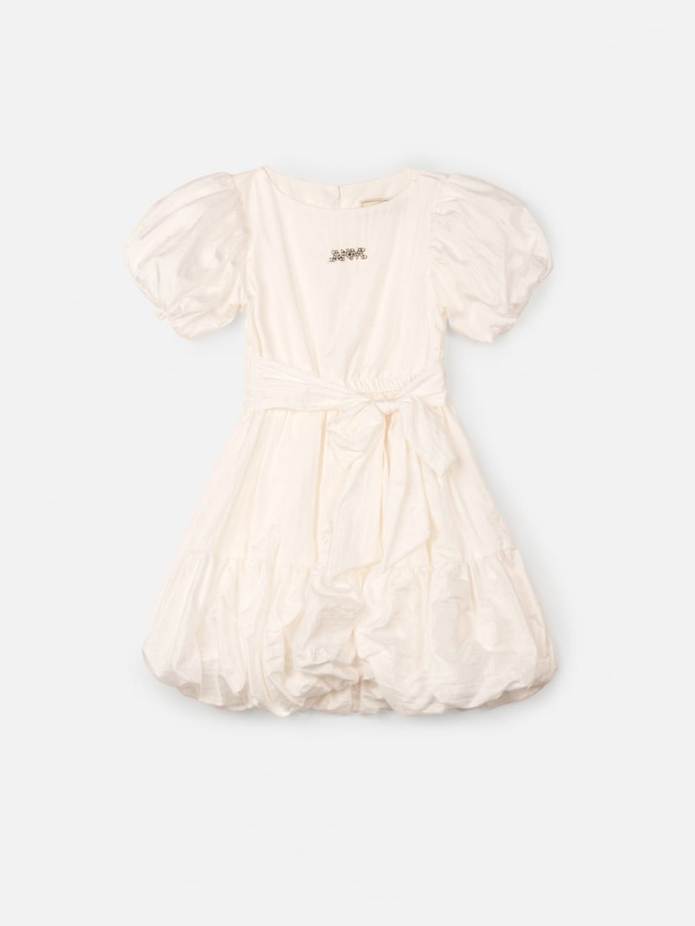 Vestido Infantil Animê Verão Branco Balonê