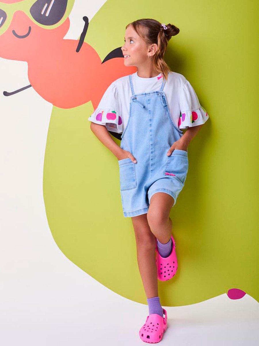 Jardineira Infantil Bimbi Verão Jeans