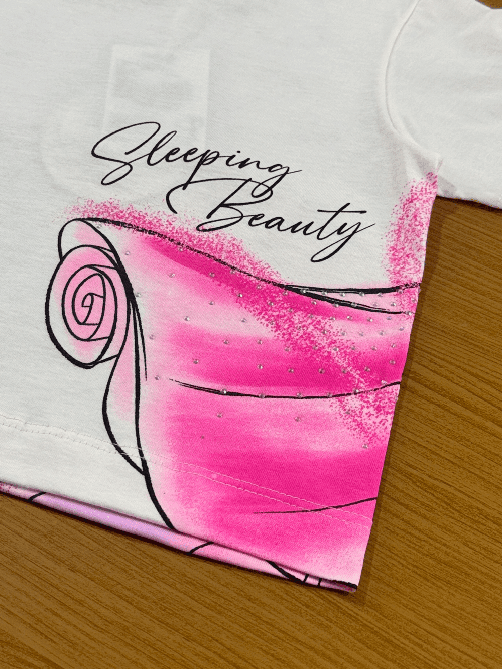 Blusa Infantil Animê Verão Princesa Aurora Disney