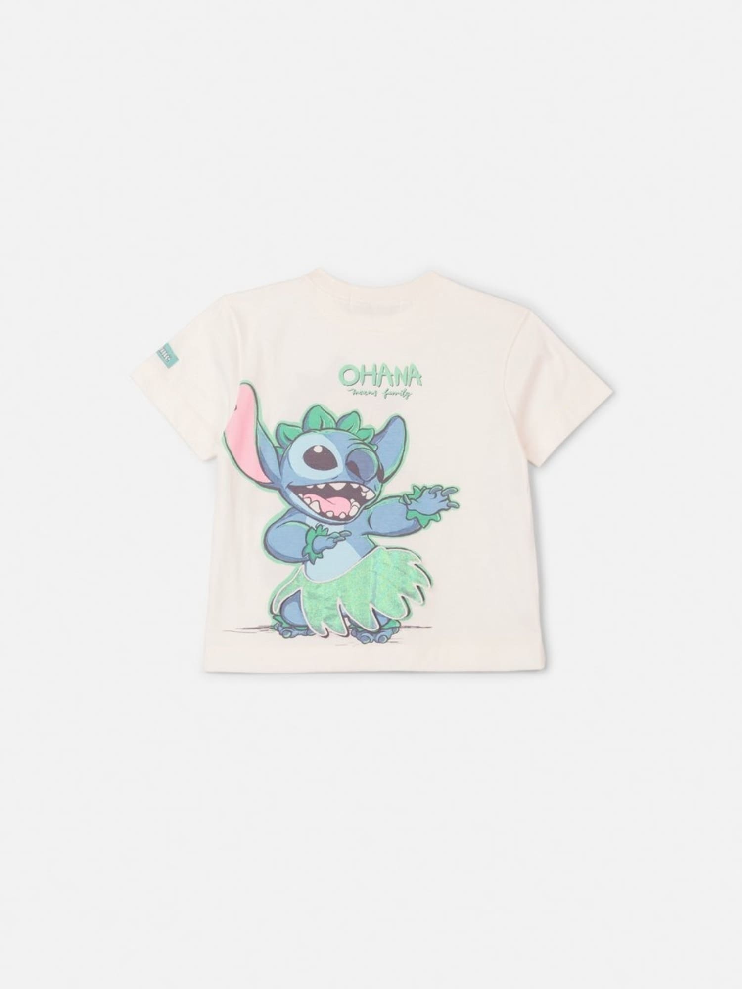 Blusa Infantil Animê Branca Lilo e Stitch Hula com Strass Disney