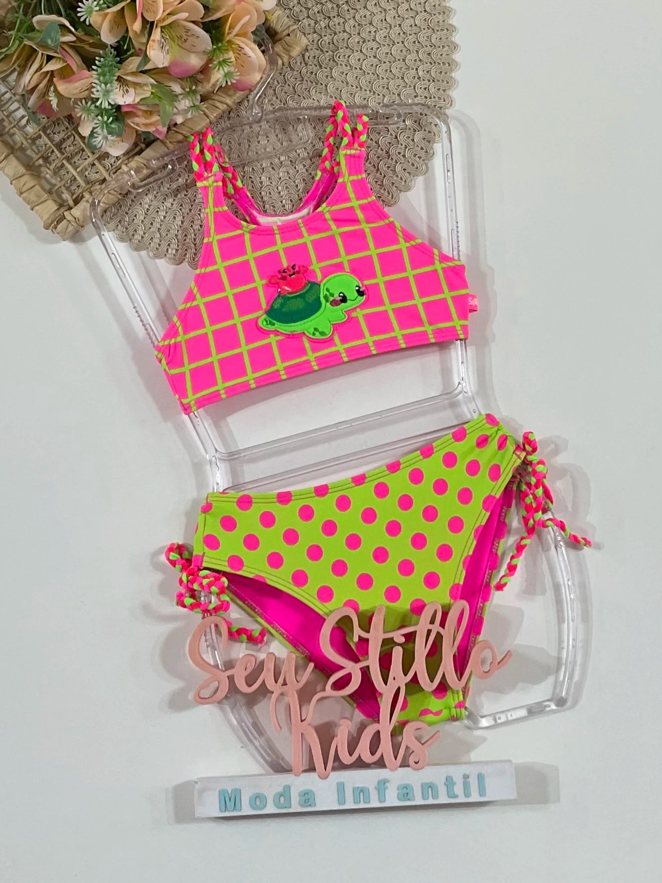 Biquíni Infantil Siri Kids Rosa Rose Turtle 43134