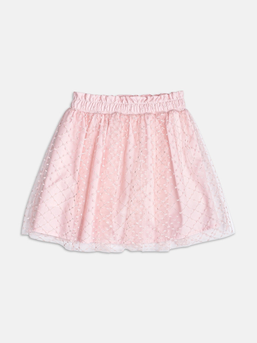 Conjunto Infantil Momi Verão, Saia Rosa e Blusa Branca Hello Kitty com Strass