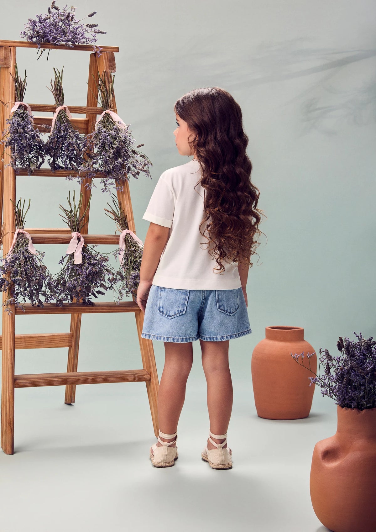 Shorts Infantil  Menina Animê Jeans Floral
