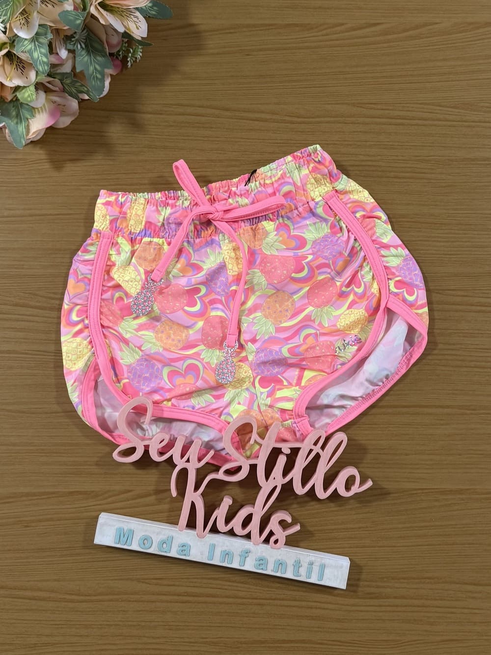 Shorts Infantil Kukie Verão Saida de Praia Frutinhas