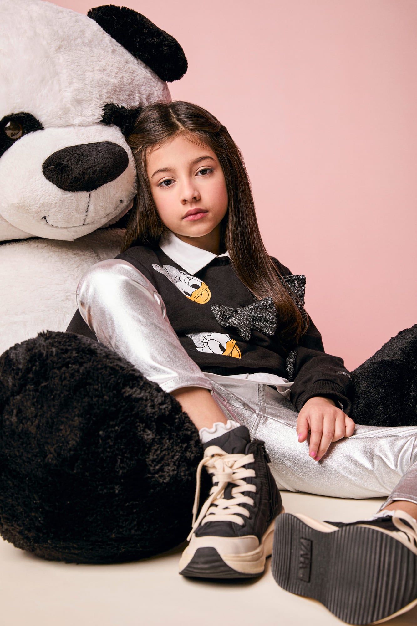 Casaco Infantil Momi Inverno Preto Daisy Lacinhos Disney