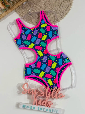 Maiô Infantil Siri Kids Dupla Face Azul Marinho Carol Gummy 43099