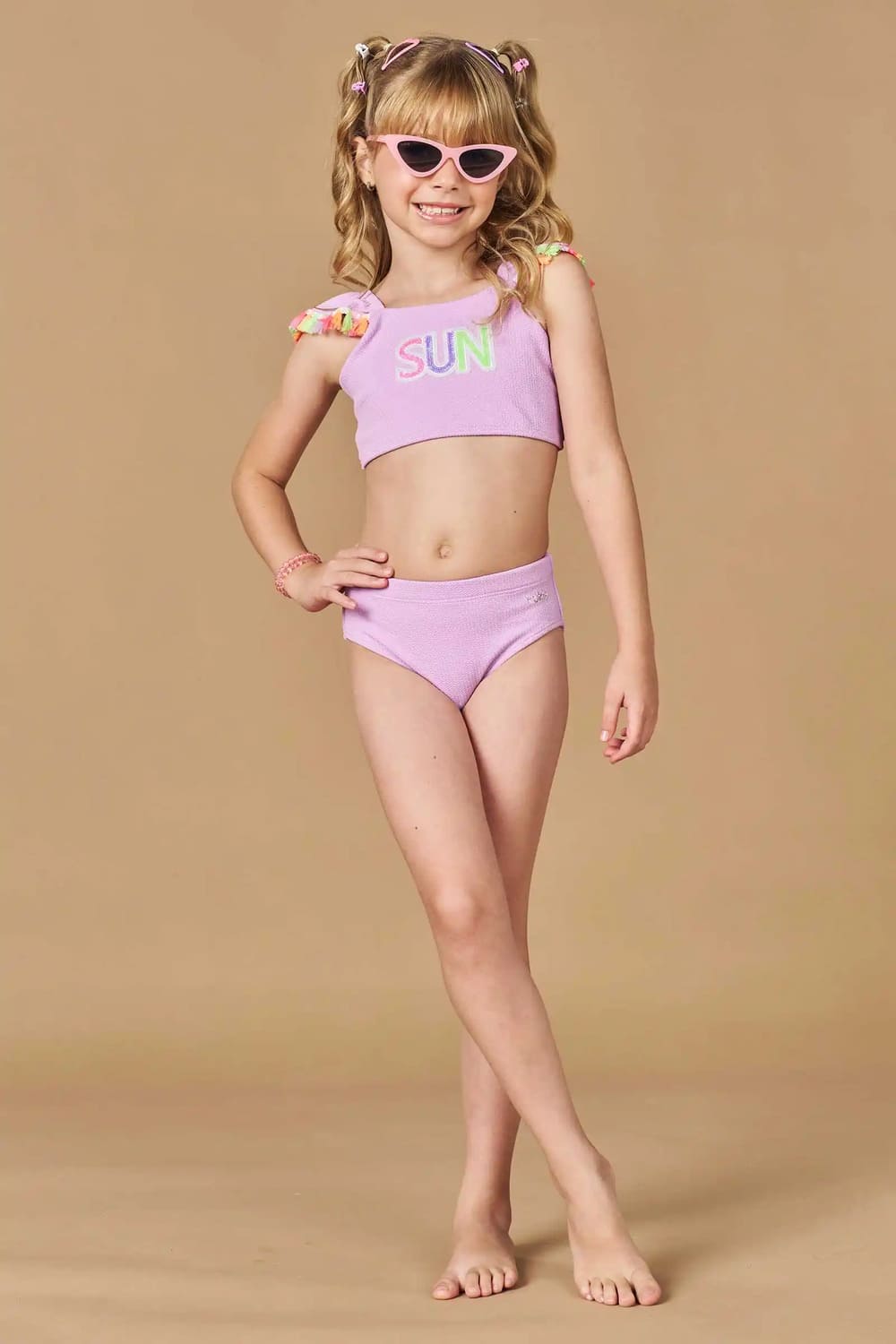Óculos de Sol Infantil Kukie Verão Rosa Gatinho
