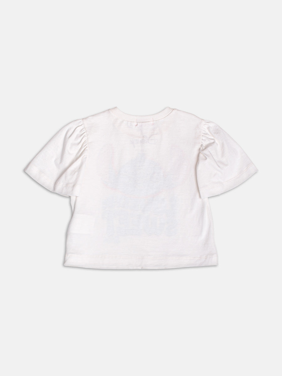 Conjunto Infantil Momi Verão com Shorst Azul e Blusa Branca Lovely Stitch