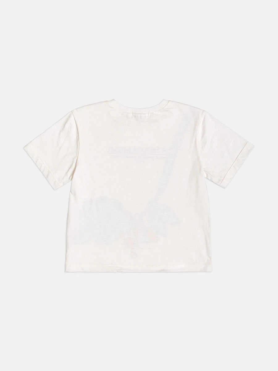 Blusa Infantil Menina Momi Branca Bolsinha 3D com Strass