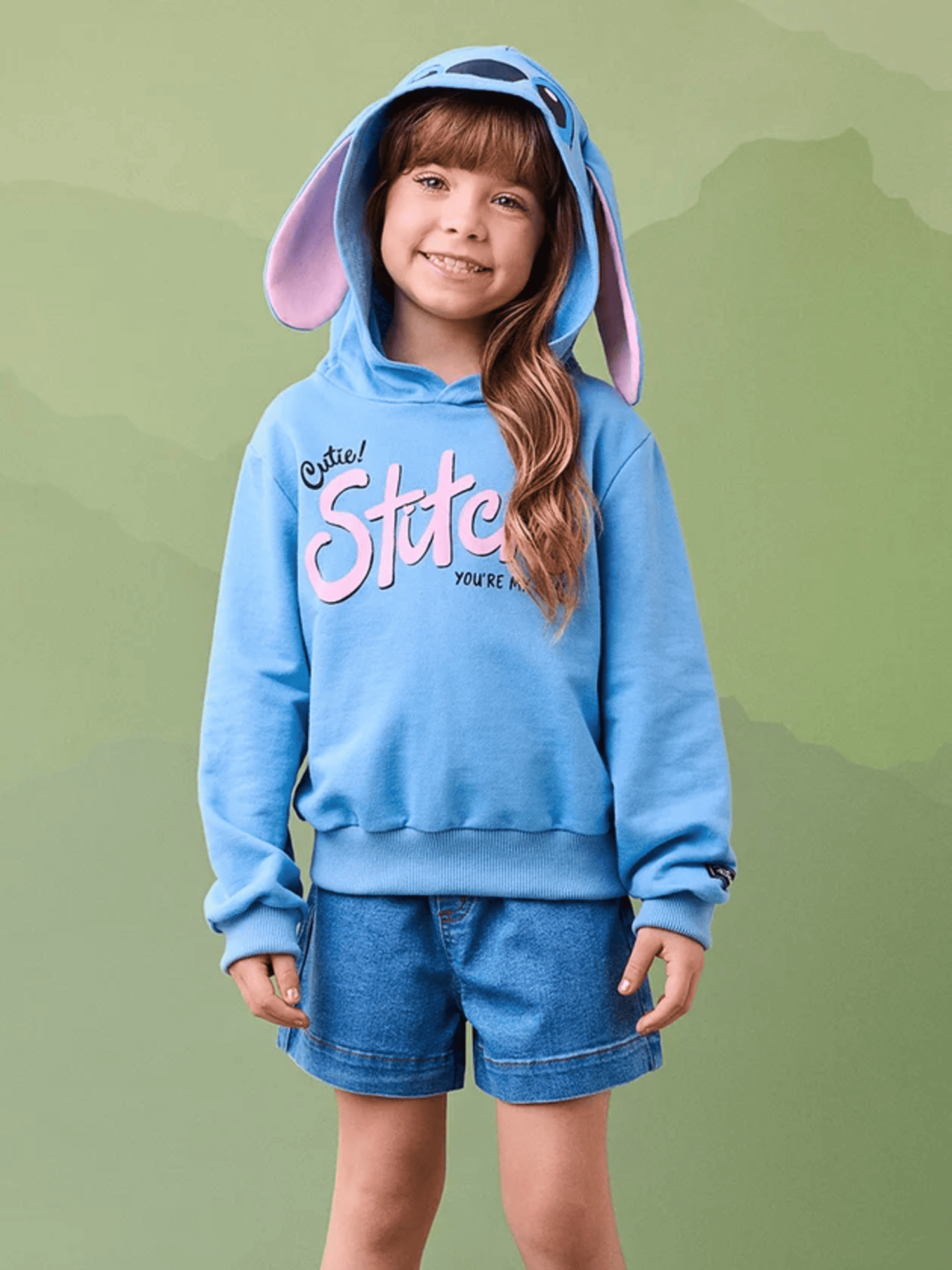 Casaco Infantil Momi Inverno Azul Stitch Disney