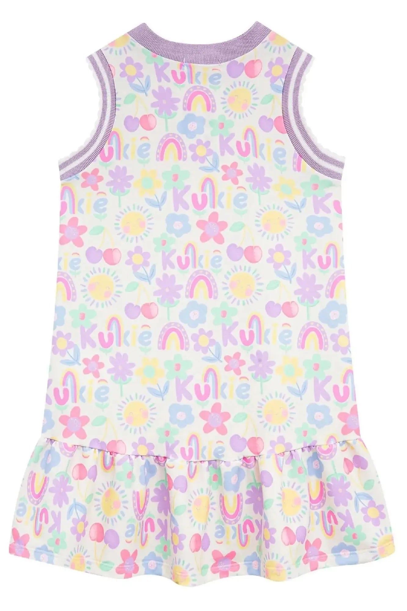 Vestido Infantil Kukiê Off White Verão Flores