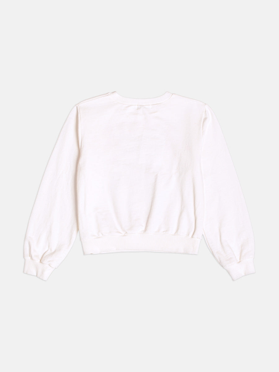 Moletom Infantil Momi Inverno Sem Flanela Branco Ursinha Happier