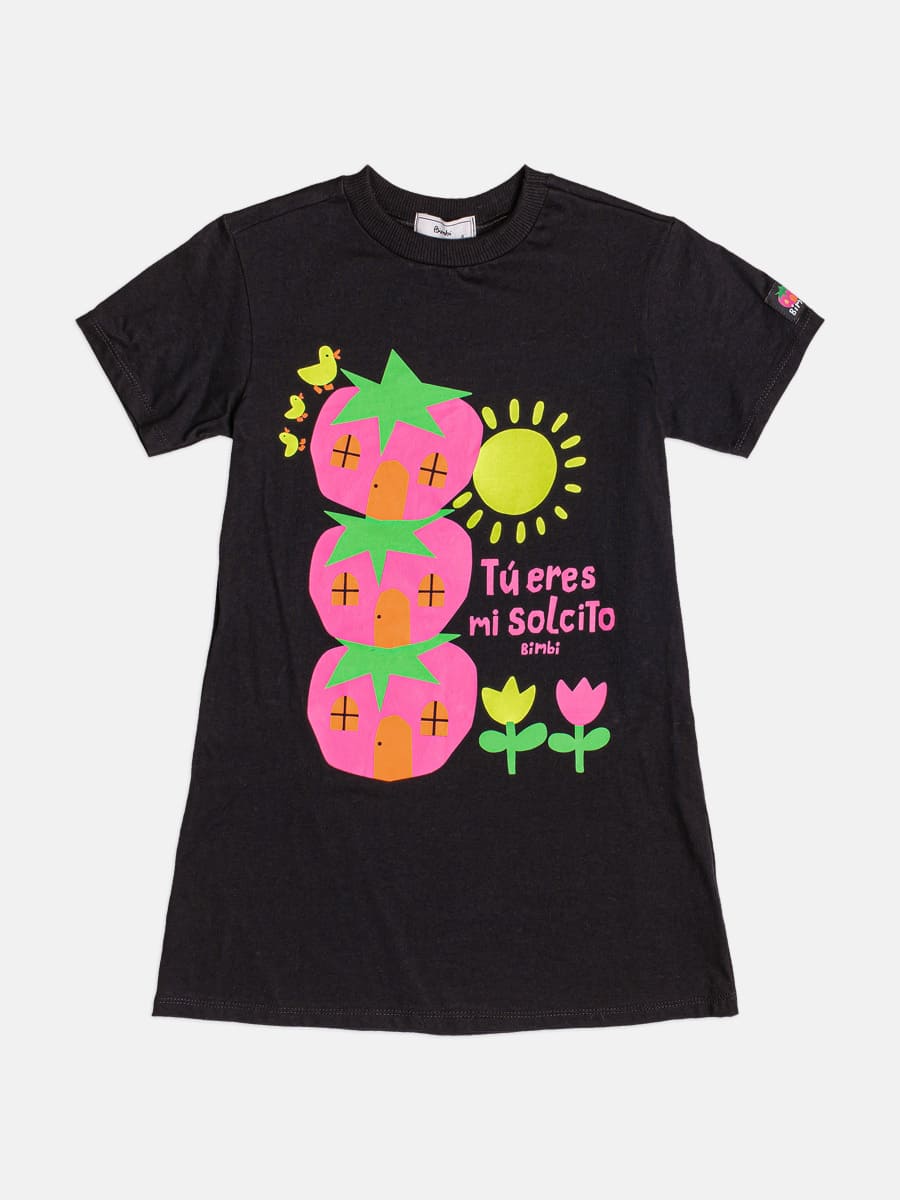 Vestido Infantil Bimbi Inverno Preto Solzinho