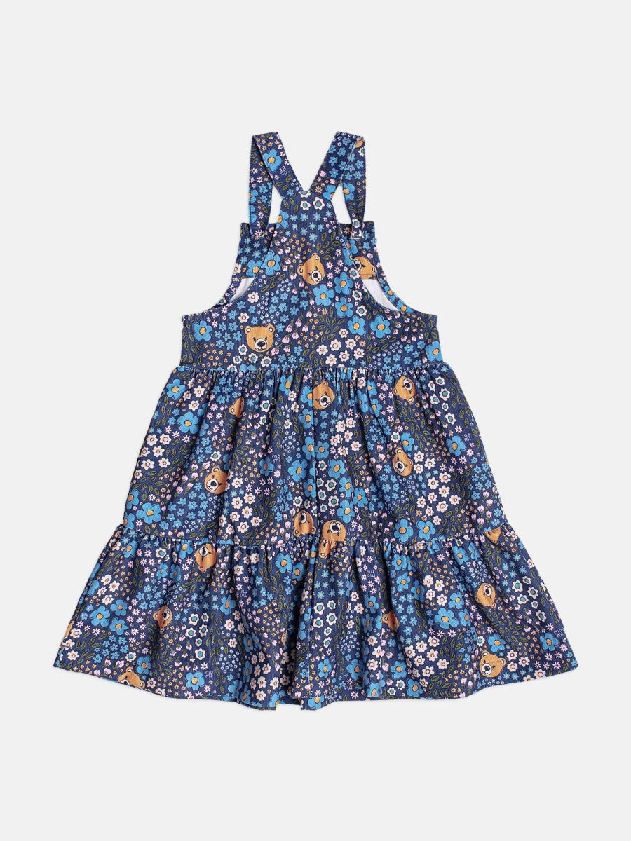 Salopete Infantil Momi Inverno Azul Floral