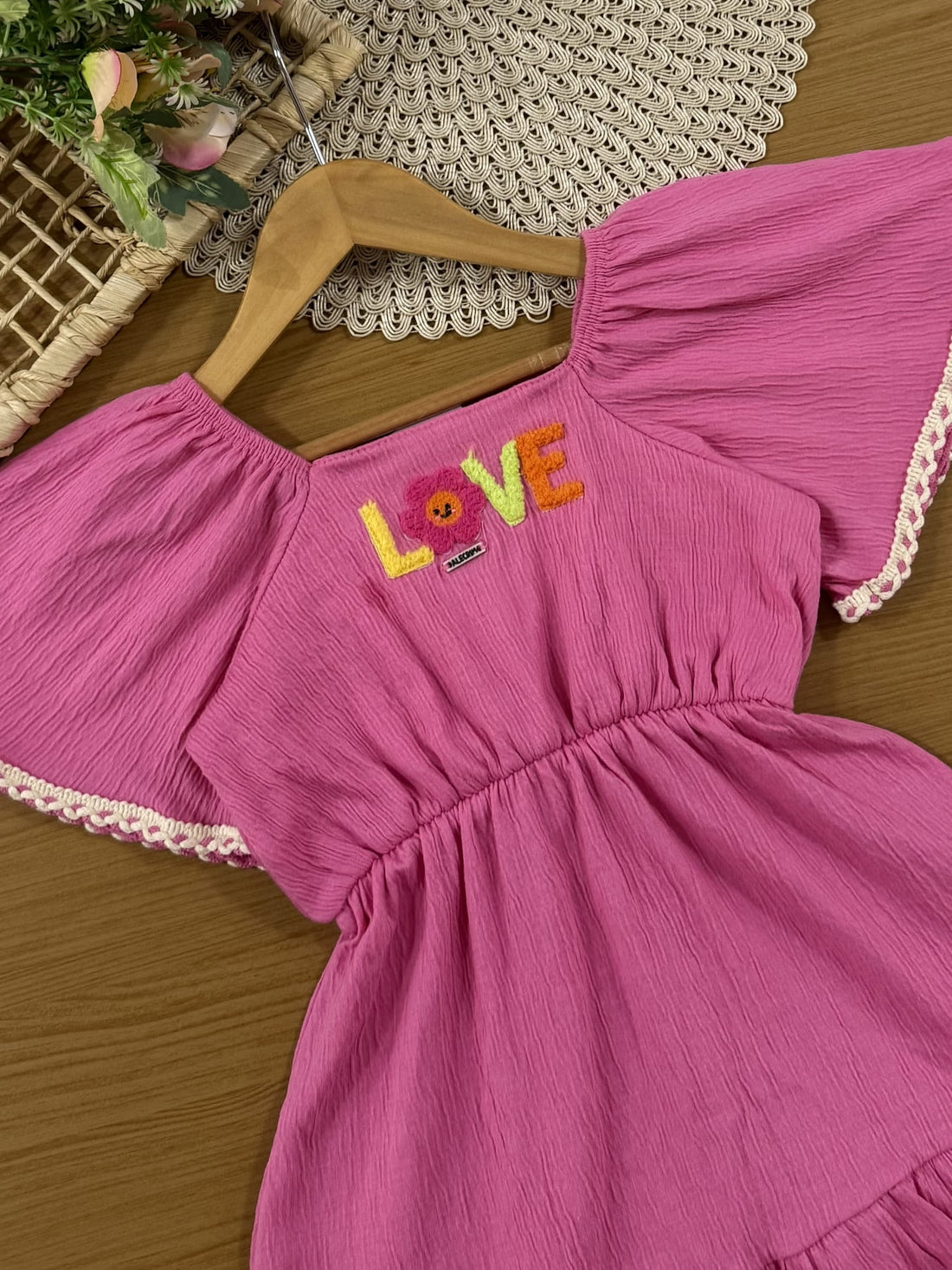 Vestido Infantil Kukiê Verão Rosa Love