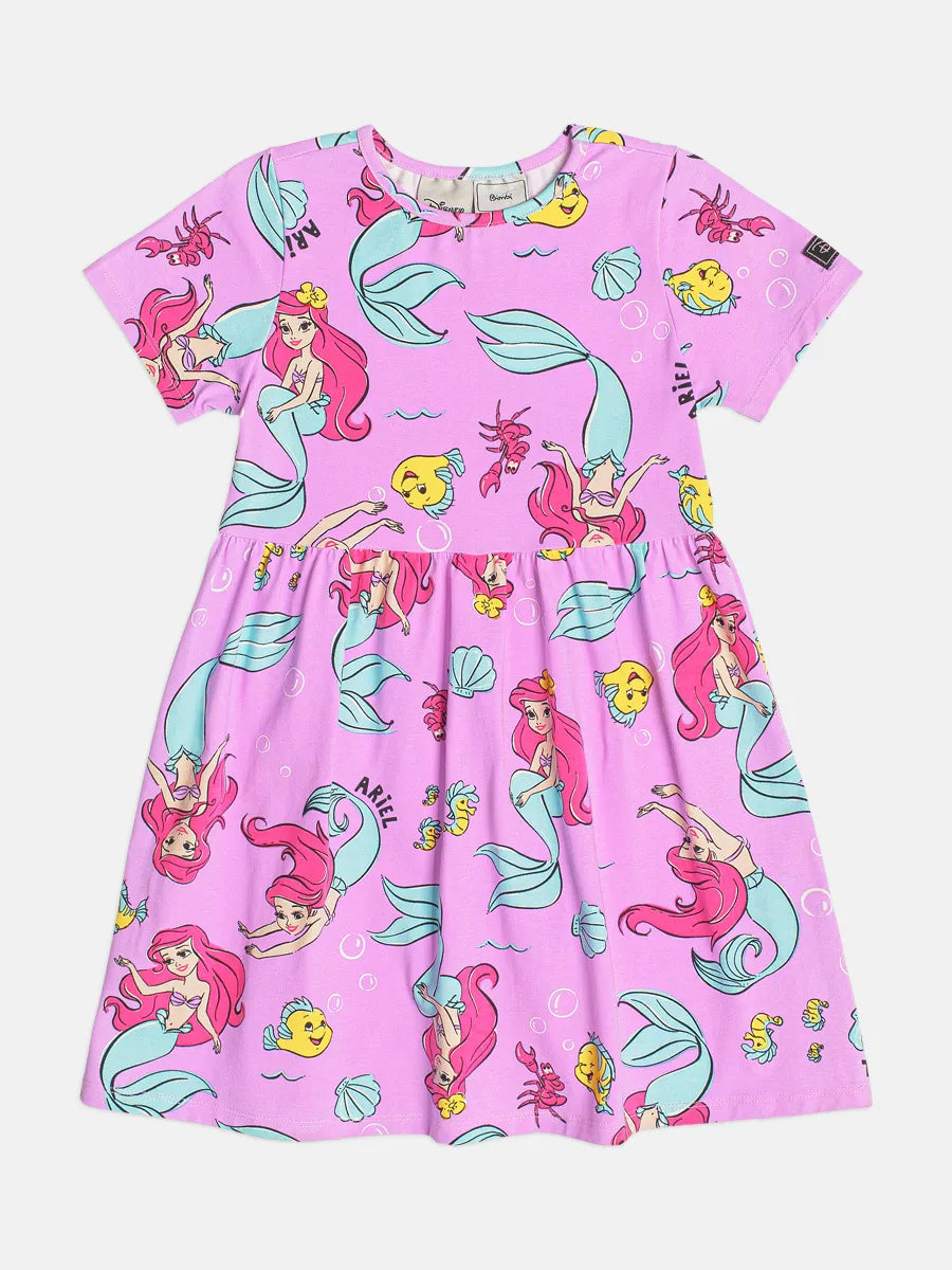 Vestido Infantil Bimbi Roxo Ariel Disney