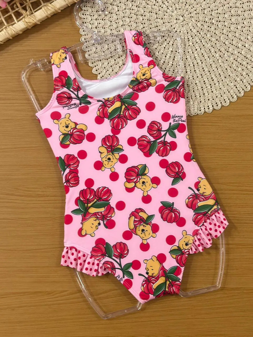 Maiô Infantil Momi Rosa Pitangas Ursinho Pooh