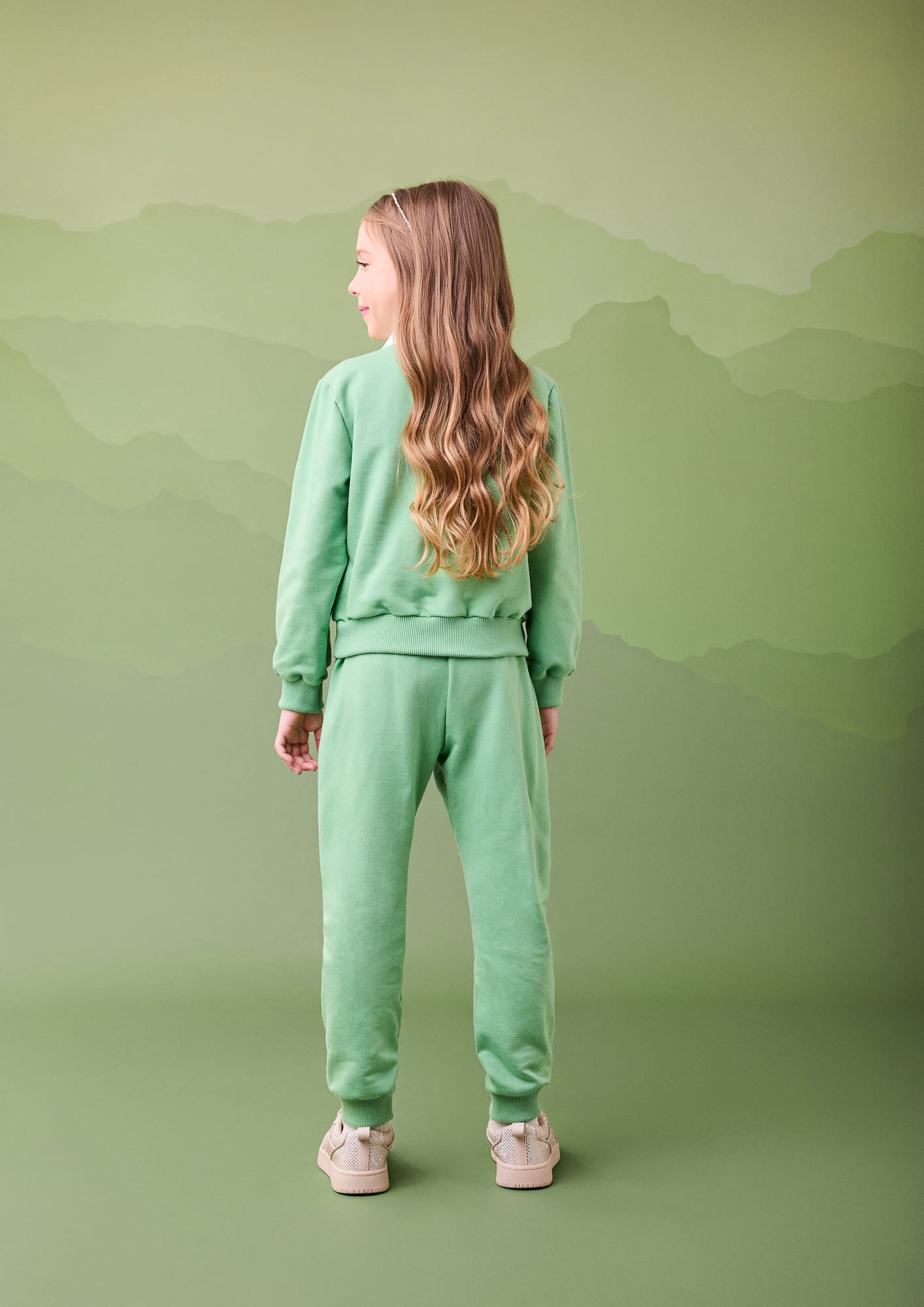 Conjunto Infantil Momi Inverno com Calça e Moletom sem Flanela Verde Cachorrinha