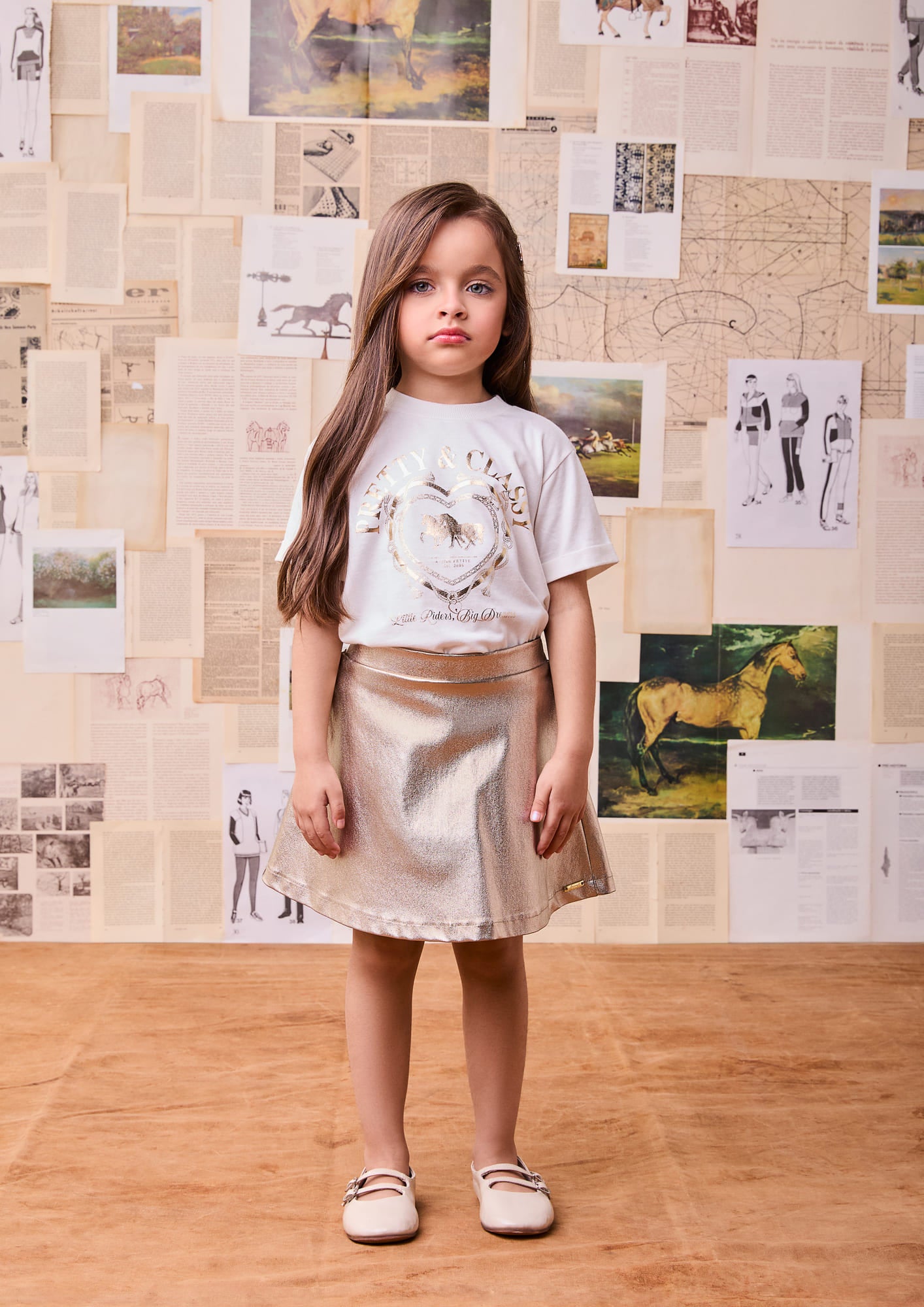 Blusa Infantil Animê Inverno Manga Longa Branca Pretty e Classy