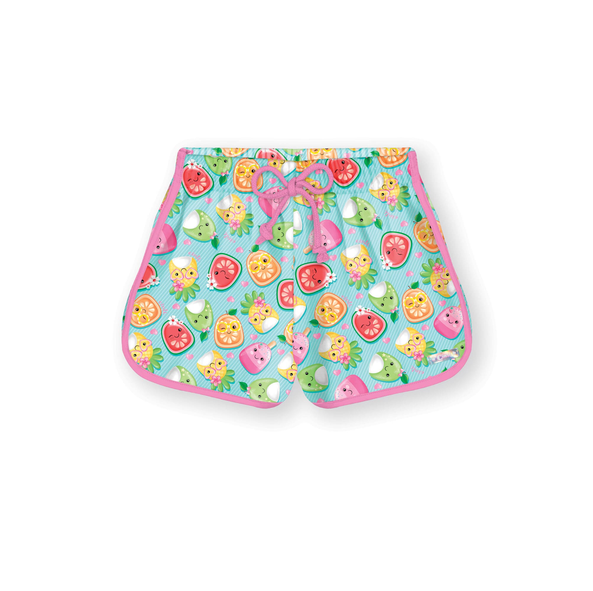 Shorts Infantil Cinti Verão Azul Frutinhas
