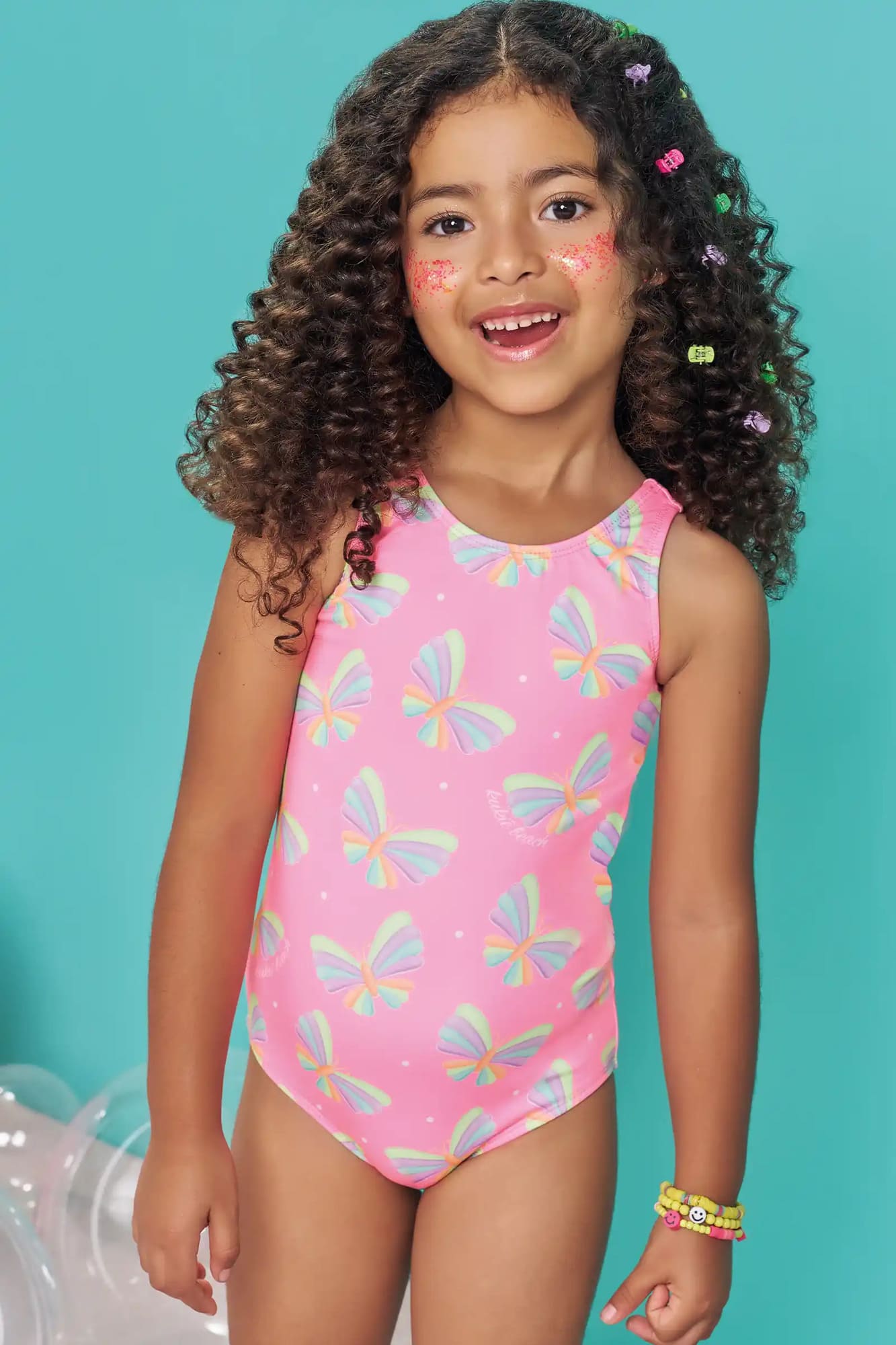 Maiô Infantil Kukiê Verão Rosa Borboletas