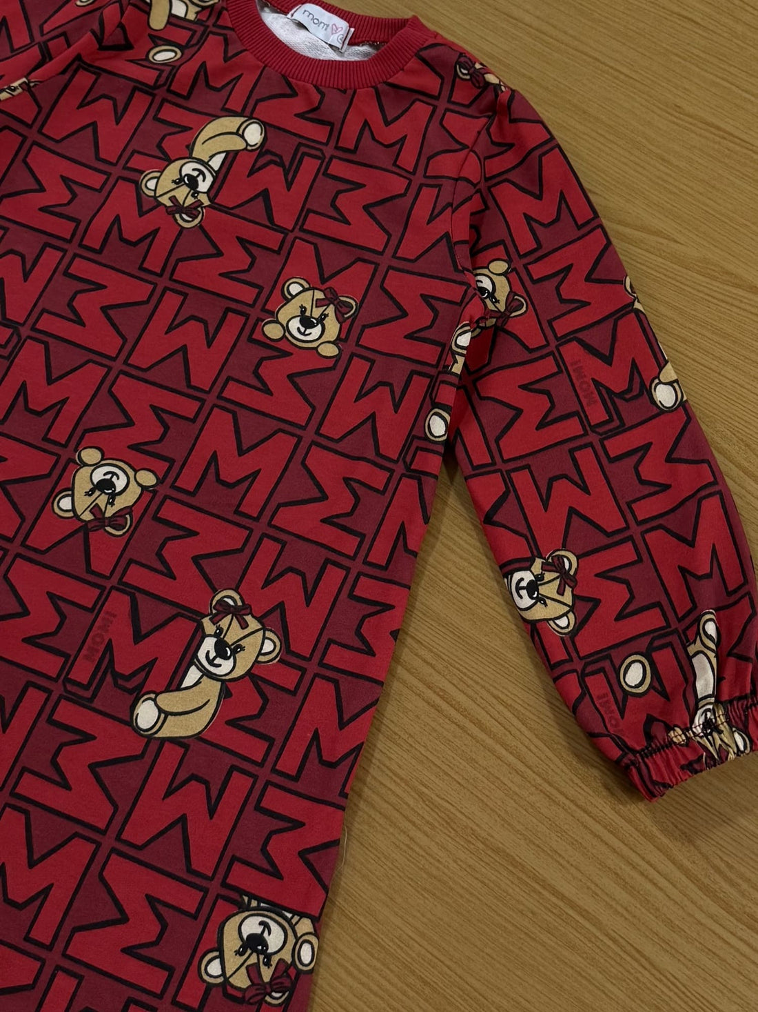 Vestido Infantil Momi Inverno Vermelho Urso